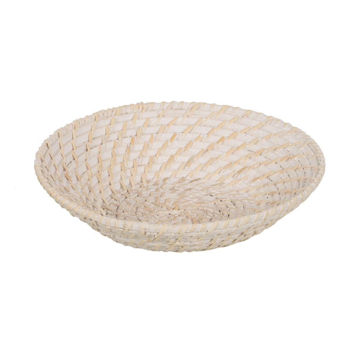 Middenstuk Wit Bamboe Rotan 35 x 35 x 8 cm (2 Stuks)